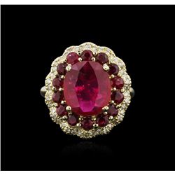 14KT Yellow Gold 5.71ctw Ruby and Diamond Ring