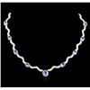 Image 1 : 14KT White Gold 18.33ctw Tanzanite and Diamond Necklace