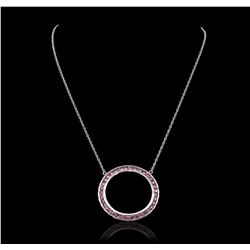 14KT White Gold 3.00ctw Pink Sapphire Necklace