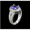 Image 3 : 14KT White Gold 2.57ct Tanzanite and Diamond Ring