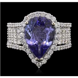 14KT White Gold 4.81ct Tanzanite and Diamond Ring