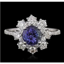 14KT White Gold 1.53ct Tanzanite and Diamond Ring