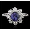 Image 1 : 14KT White Gold 1.53ct Tanzanite and Diamond Ring