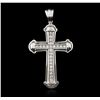 Image 1 : 14KT White Gold 0.50ctw Diamond Cross Pendant