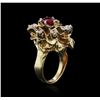 Image 3 : 14KT Yellow Gold 1.00ct Ruby and Diamond Ring