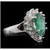 Image 2 : 14KT White Gold 2.23ct Emerald and Diamond Ring
