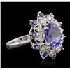 Image 2 : 14KT White Gold 3.43ctw Tanzanite and Diamond Ring