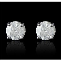 14KT White Gold 1.46ctw Diamond Solitaire Earrings