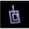 Image 2 : 5.00ctw Sapphire and Diamond Pendant - 14KT White Gold