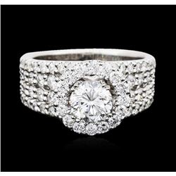 14KT White Gold EGL Certified 3.10ctw Diamond Ring