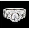 Image 1 : 14KT White Gold EGL Certified 3.10ctw Diamond Ring
