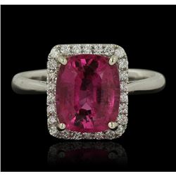 14KT White and Yellow Gold 3.22ct Tourmaline and Diamond Ring