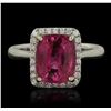 Image 1 : 14KT White and Yellow Gold 3.22ct Tourmaline and Diamond Ring