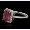 Image 2 : 14KT White and Yellow Gold 3.22ct Tourmaline and Diamond Ring