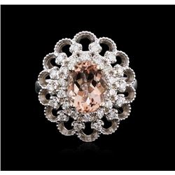 14KT White Gold 2.05ct Morganite and Diamond Ring