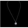 Image 1 : 14KT White Gold 0.87ctw Diamond Pendant With Chain