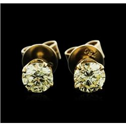 14KT Yellow Gold 1.02ctw Diamond Stud Earrings