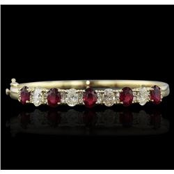 14KT Yellow Gold 4.90ctw Ruby and Diamond Bracelet