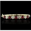 Image 1 : 14KT Yellow Gold 4.90ctw Ruby and Diamond Bracelet