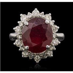 14KT White Gold 8.81ct Ruby and Diamond Ring