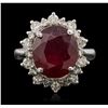 Image 1 : 14KT White Gold 8.81ct Ruby and Diamond Ring