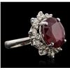 Image 2 : 14KT White Gold 8.81ct Ruby and Diamond Ring