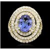 Image 1 : 14KT Yellow Gold 3.15ct Tanzanite & Diamond Ring