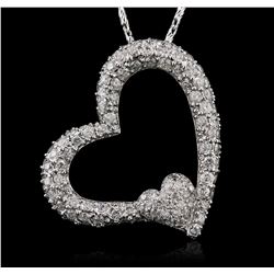 14KT White Gold 1.35ctw Diamond Pendant With Chain