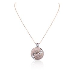 14KT Two-Tone Gold 3.88ctw Diamond Pendant With Chain