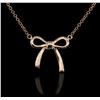 Image 2 : 14KT Rose Gold Bow Necklace