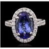 Image 1 : 14KT White Gold 4.58ct Tanzanite and Diamond Ring