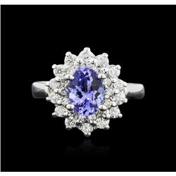 14KT White Gold 1.32ct Tanzanite and Diamond Ring