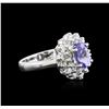 Image 2 : 14KT White Gold 1.32ct Tanzanite and Diamond Ring