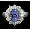 Image 1 : 14KT Two-Tone Gold 3.24ct Tanzanite and Diamond Ring