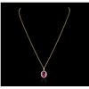 Image 2 : 14KT Yellow Gold 2.42ct Tourmaline and Diamond Pendant