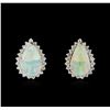Image 1 : 14KT White Gold 8.89ctw Opal and Diamond Earrings