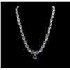 Image 2 : 14KT White Gold 16.85ctw Tanzanite and Diamond Necklace