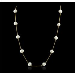 14KT Yellow Gold 4.28ctw Pearl Necklace