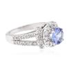 Image 2 : 14KT White Gold 1.04ct Tanzanite and Diamond Ring
