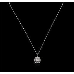 14KT White Gold 0.95ctw Diamond Pendant With Chain