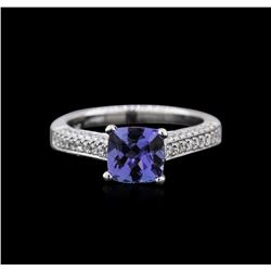 14KT White Gold 1.37ct Tanzanite and Diamond Ring