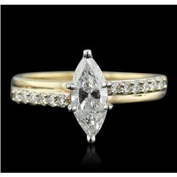 14KT Yellow Gold 1.36ctw Marquise Cut Diamond Ring