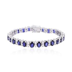 14KT White Gold 13.00ctw Sapphire and Diamond Bracelet