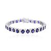 Image 1 : 14KT White Gold 13.00ctw Sapphire and Diamond Bracelet