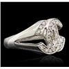 Image 2 : 14KT White Gold 0.50ctw Diamond Ring