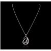 Image 1 : 14KT White Gold 1.88ctw Sapphire and Diamond Pendant With Chain