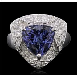 14KT White Gold 5.22ct Tanzanite and Diamond Ring