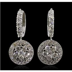 14KT White Gold 3.41ctw Diamond Earrings