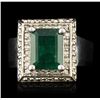 Image 1 : 14KT White Gold 4.14ct Emerald and Diamond Ring