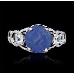 SILVER 2.90ct Tanzanite and White Topaz Ring